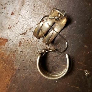 Sterling silver 'fork' earrings